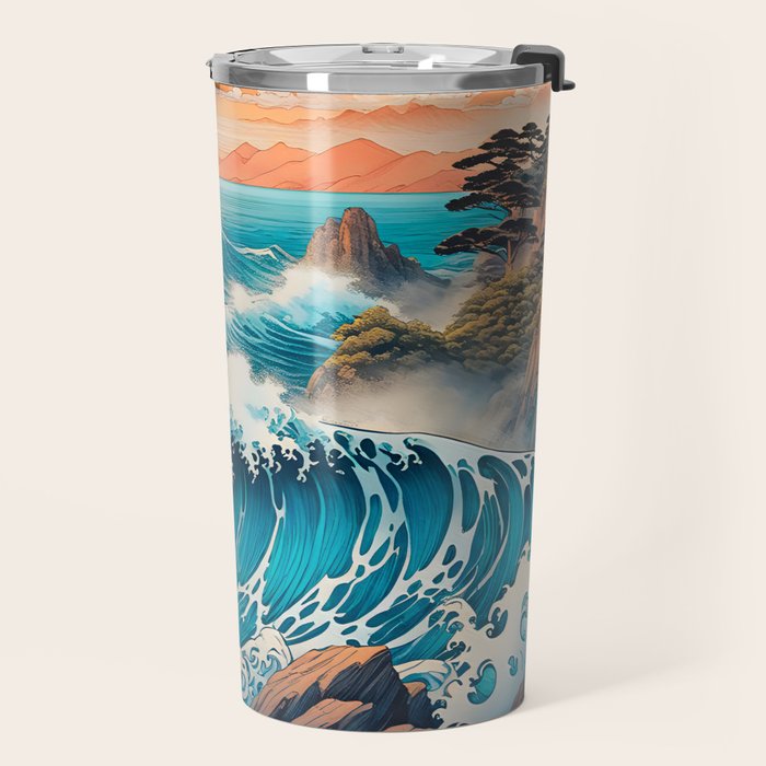 The Urge - A Contemporary Ukiyo-e Nature Landscape Travel Mug Gallery Image 2