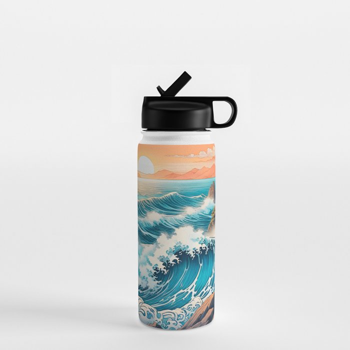 The Urge - A Contemporary Ukiyo-e Nature Landscape Water Bottle Gallery Image 1