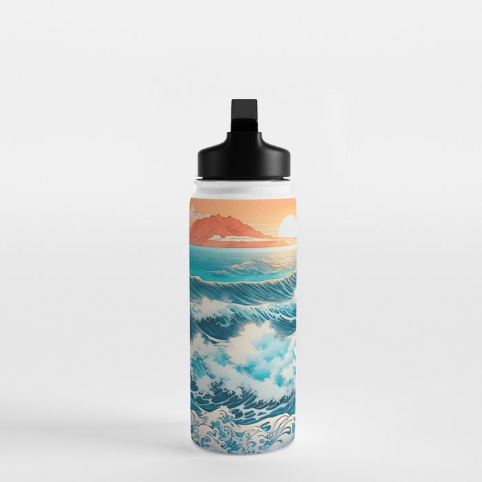 The Urge - A Contemporary Ukiyo-e Nature Landscape Water Bottle Gallery Image 3