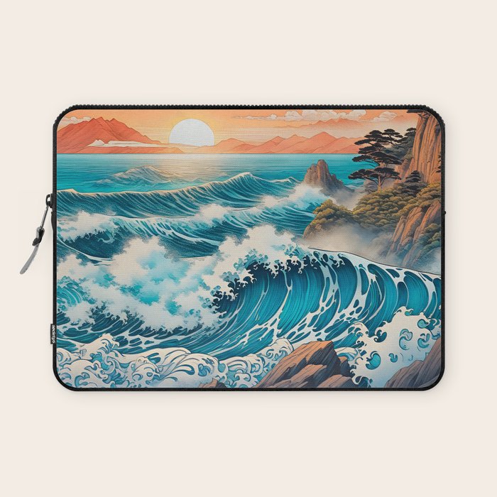 The Urge - A Contemporary Ukiyo-e Nature Landscape Laptop Sleeve Gallery Image 1