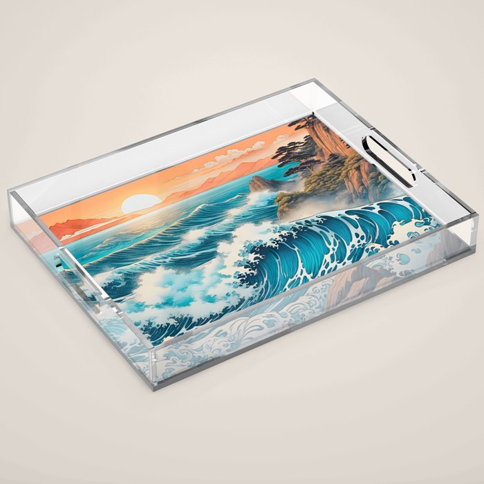 The Urge - A Contemporary Ukiyo-e Nature Landscape Acrylic Tray Gallery Image 1