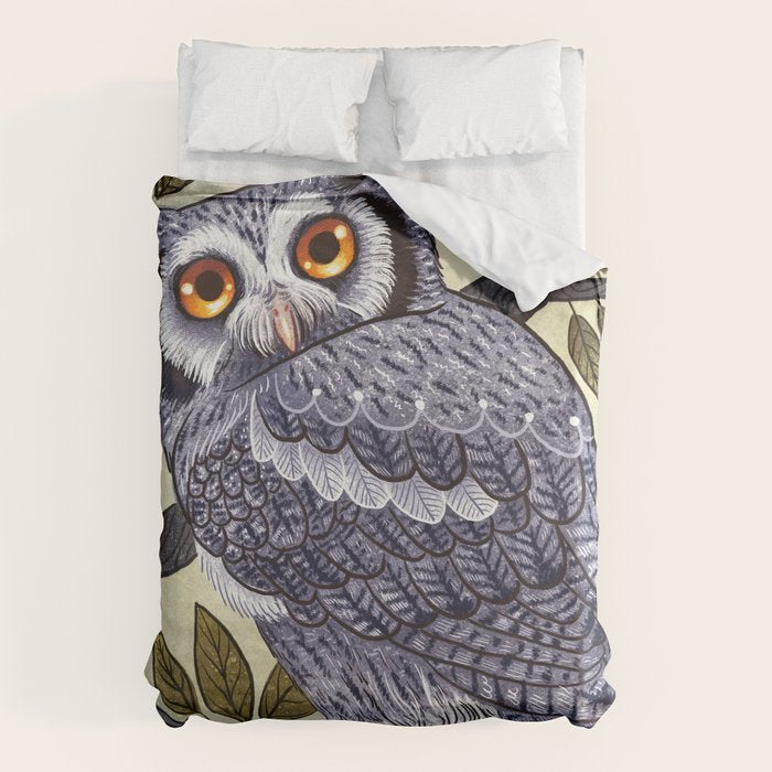 White Faced Owl Duvet Cover Gallery Image 1