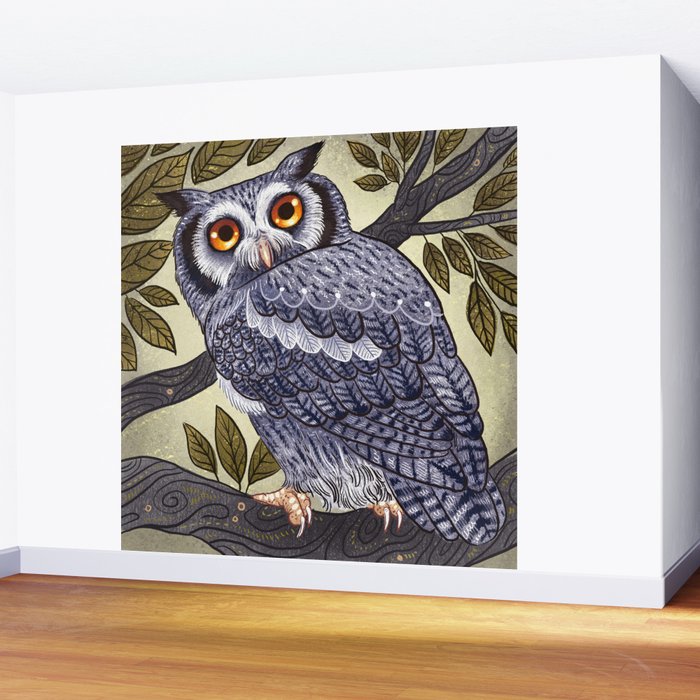 White Faced Owl Wall Mural Gallery Image 2