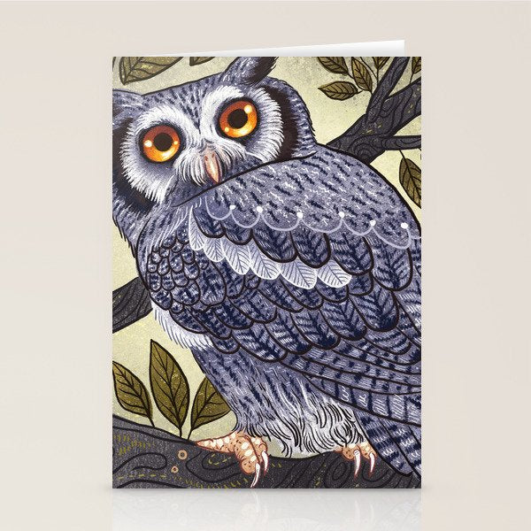 White Faced Owl Stationery Card Gallery Image 1