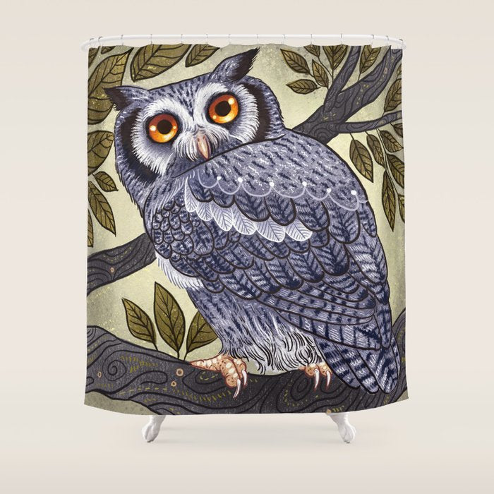 White Faced Owl Shower Curtain Gallery Image 1