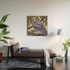 White Faced Owl Wood Wall Art Gallery Image 2