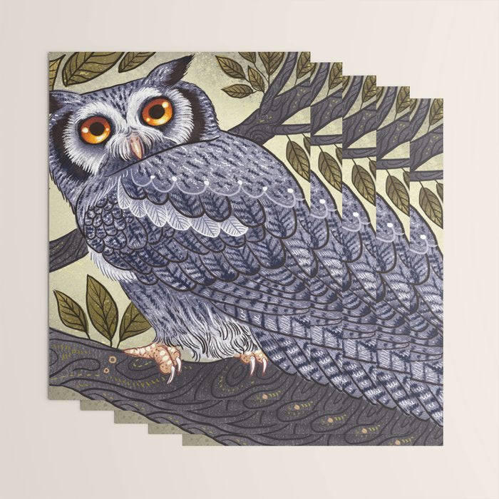 White Faced Owl Wrapping Paper Gallery Image 3