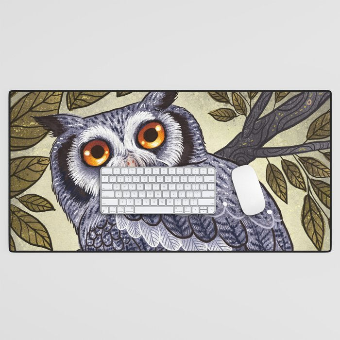 White Faced Owl Desk Mat Gallery Image 1
