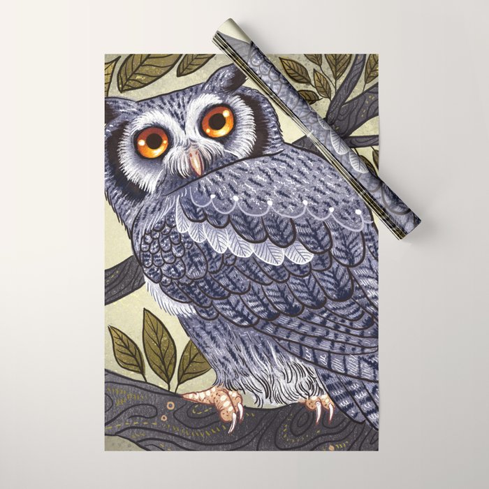 White Faced Owl Wrapping Paper Gallery Image 1