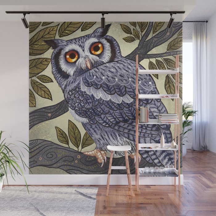 White Faced Owl Wall Mural Gallery Image 1