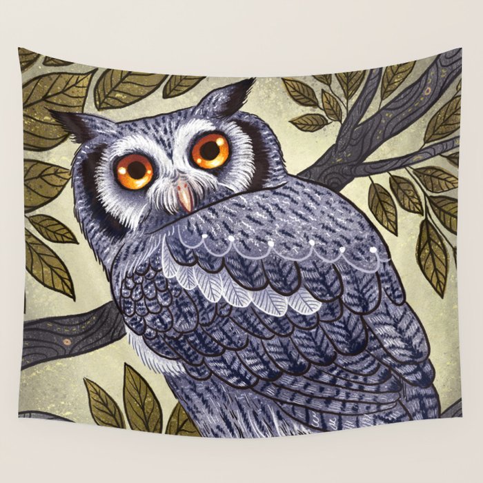 White Faced Owl Wall Tapestry Gallery Image 4