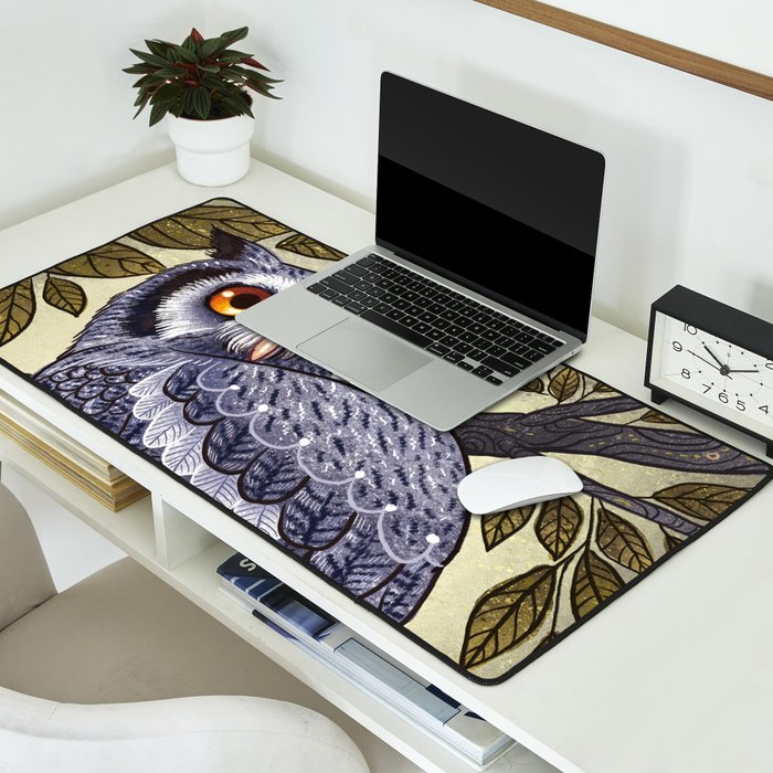 White Faced Owl Desk Mat Gallery Image 2
