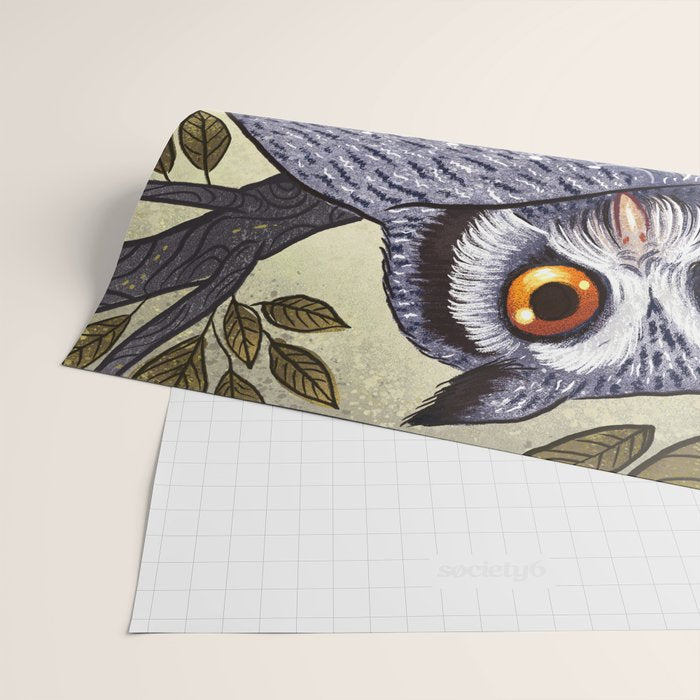 White Faced Owl Wrapping Paper Gallery Image 2