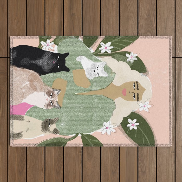Cat Mom Outdoor Rug Gallery Image 1