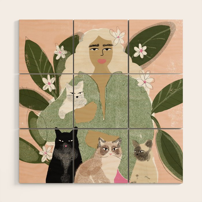 Cat Mom Wood Wall Art Gallery Image 1