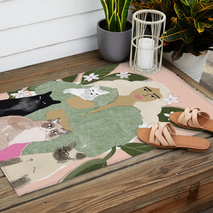 Cat Mom Outdoor Rug Gallery Image 2