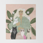 Cat Mom Throw Blanket Gallery Image 2