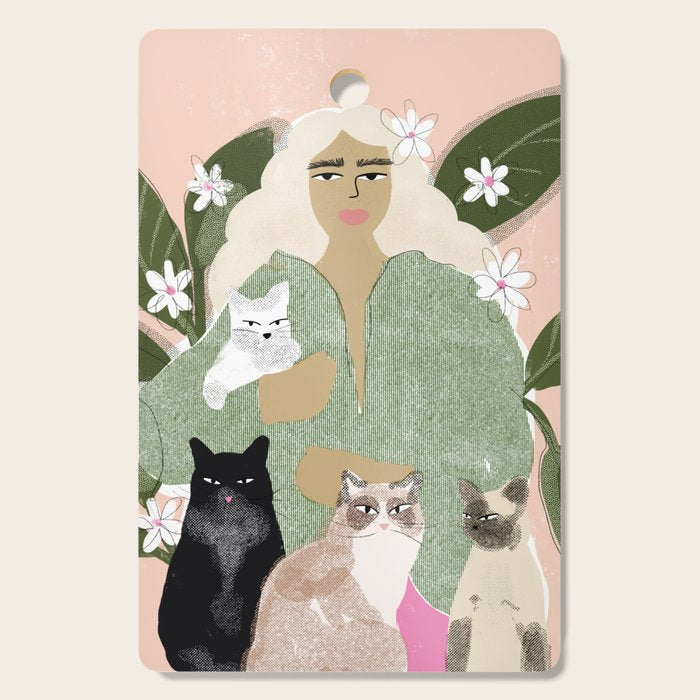 Cat Mom Cutting Board Gallery Image 1