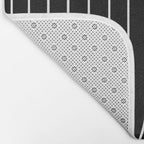 Minimal Line Curvature II Black and White Mid Century Modern Arch Abstract Bath Mat Gallery Image 2