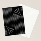 Minimal Line Curvature II Black and White Mid Century Modern Arch Abstract Stationery Card Gallery Image 2