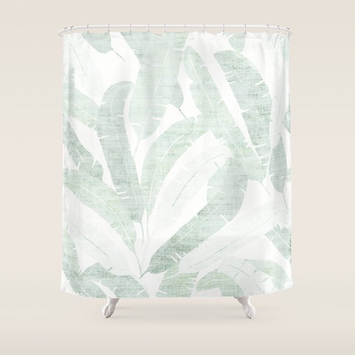 BANANA LEAF LIGHT Shower Curtain Gallery Image 1