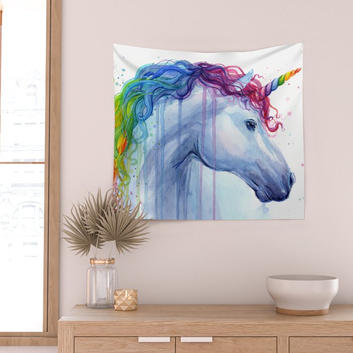Magical Rainbow Unicorn Wall Tapestry Gallery Image 2