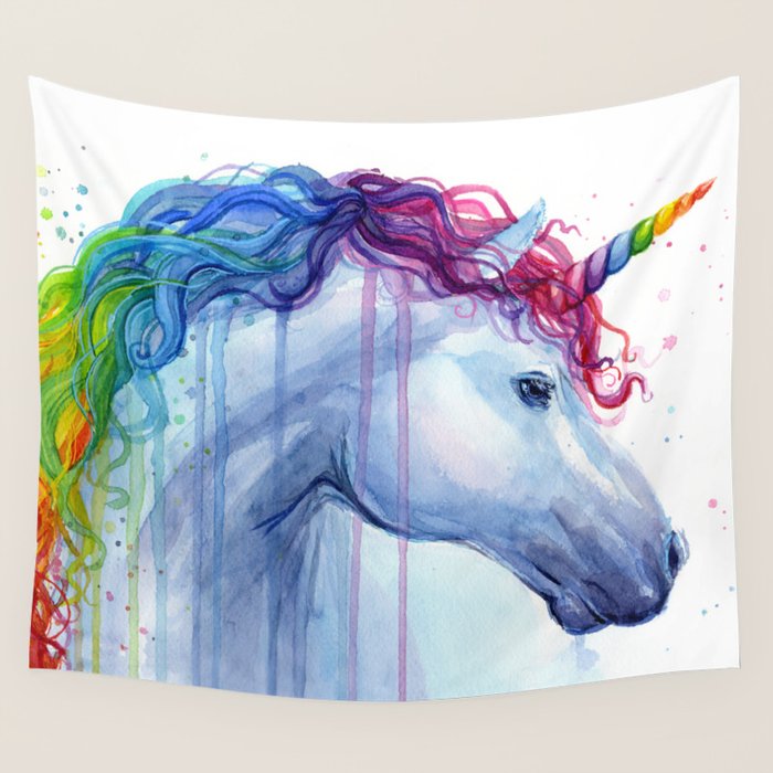 Magical Rainbow Unicorn Wall Tapestry Gallery Image 4