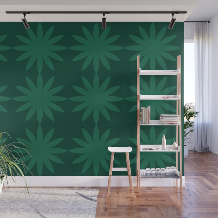 Emerald star flower Wall Mural Gallery Image 1