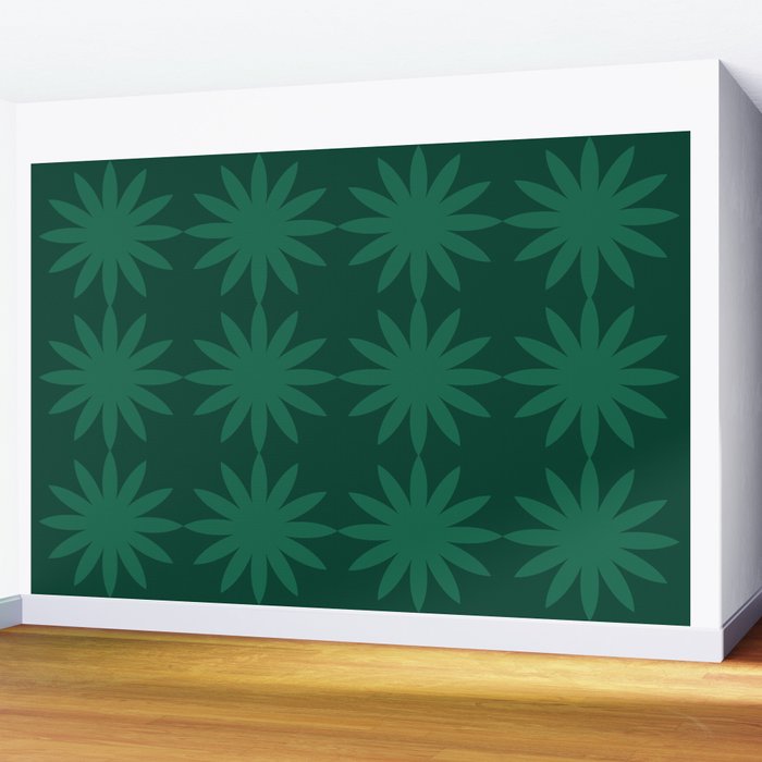 Emerald star flower Wall Mural Gallery Image 2