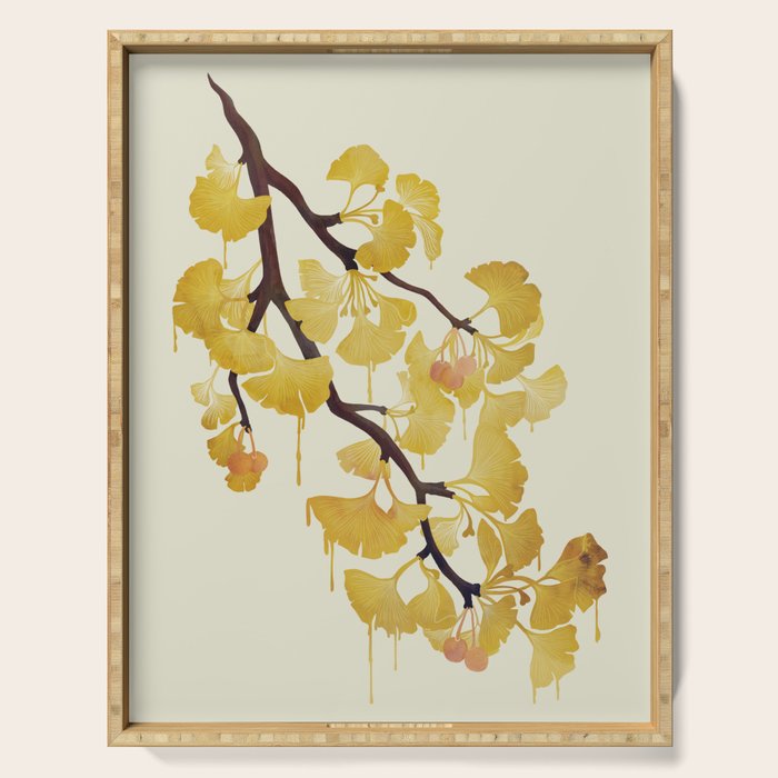 O Ginkgo in Yellow Serving Tray Gallery Image 1