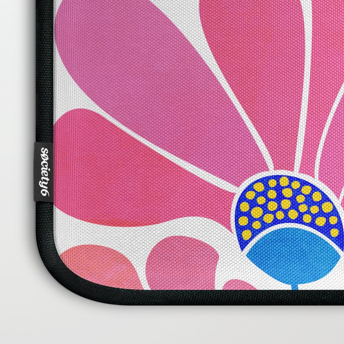 Pink Wildflowers - Floral Illustration Laptop Sleeve Gallery Image 3