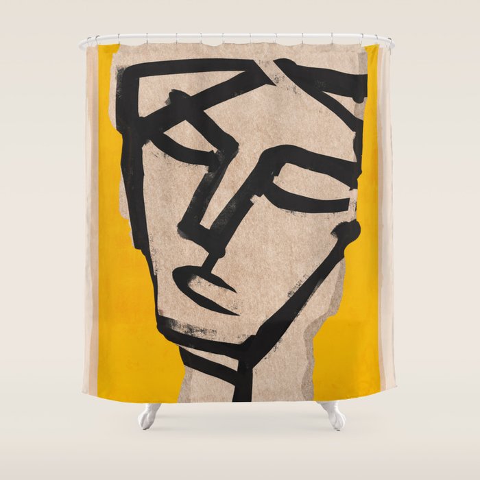 Modern Abstract Art Face 20 Shower Curtain Gallery Image 1