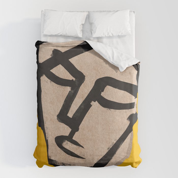 Modern Abstract Art Face 20 Duvet Cover Gallery Image 6