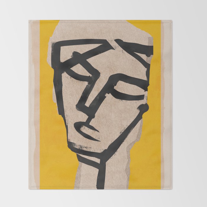 Modern Abstract Art Face 20 Throw Blanket Gallery Image 2