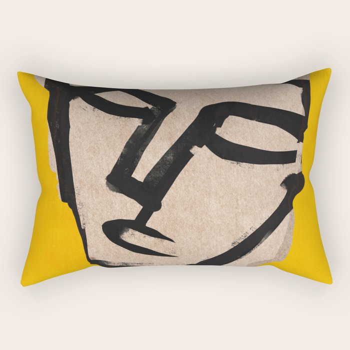 Modern Abstract Art Face 20 Rectangular Pillow Gallery Image 2