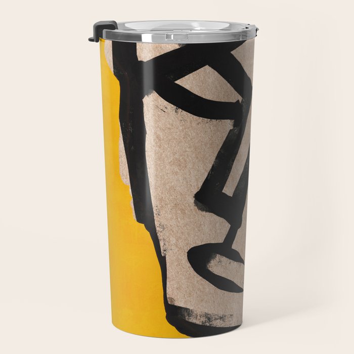 Modern Abstract Art Face 20 Travel Mug Gallery Image 3