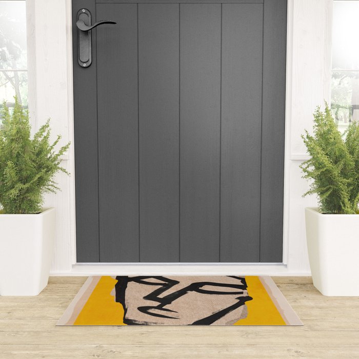 Modern Abstract Art Face 20 Welcome Mat Gallery Image 3