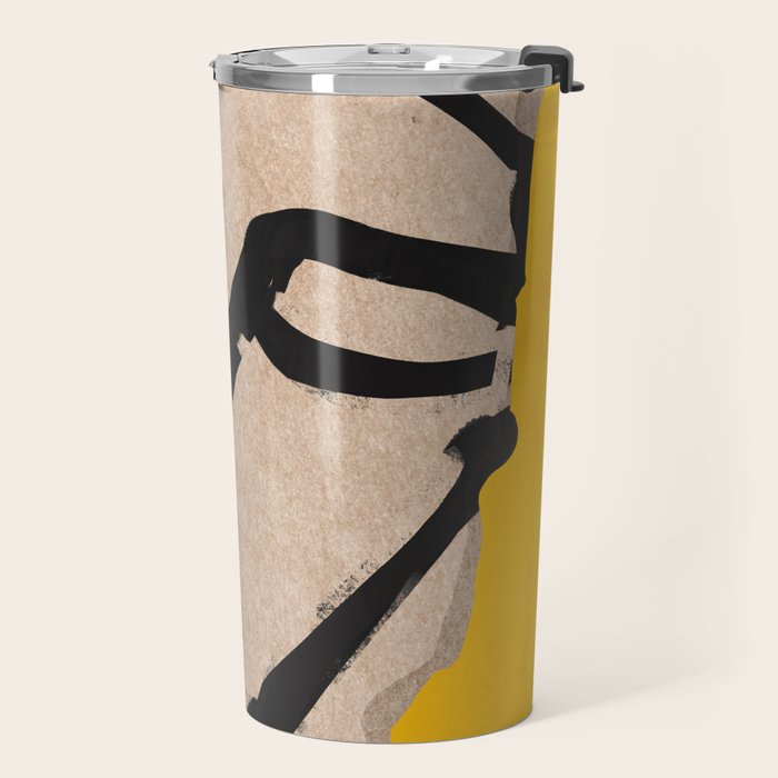 Modern Abstract Art Face 20 Travel Mug Gallery Image 2