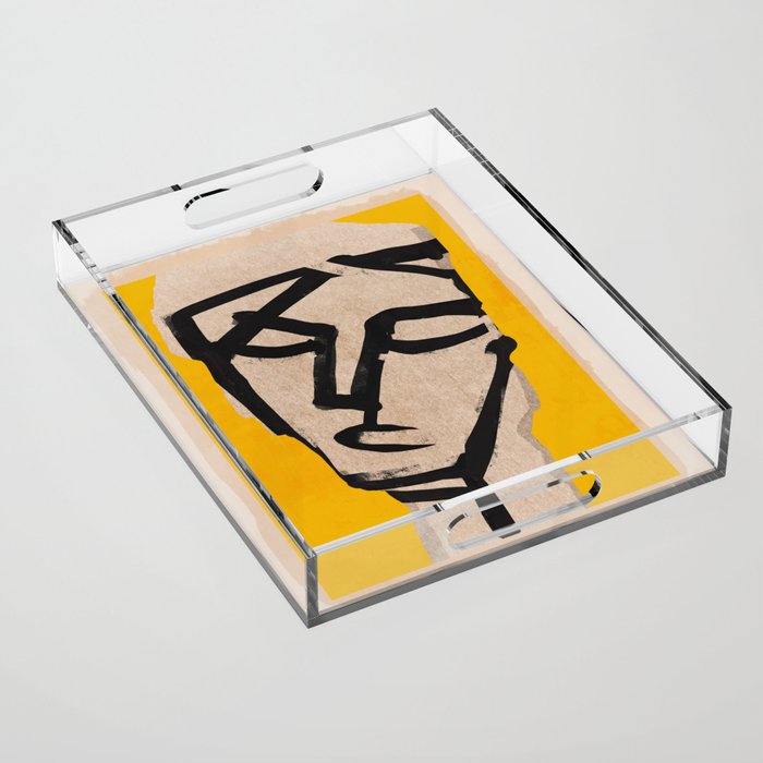 Modern Abstract Art Face 20 Acrylic Tray Gallery Image 1