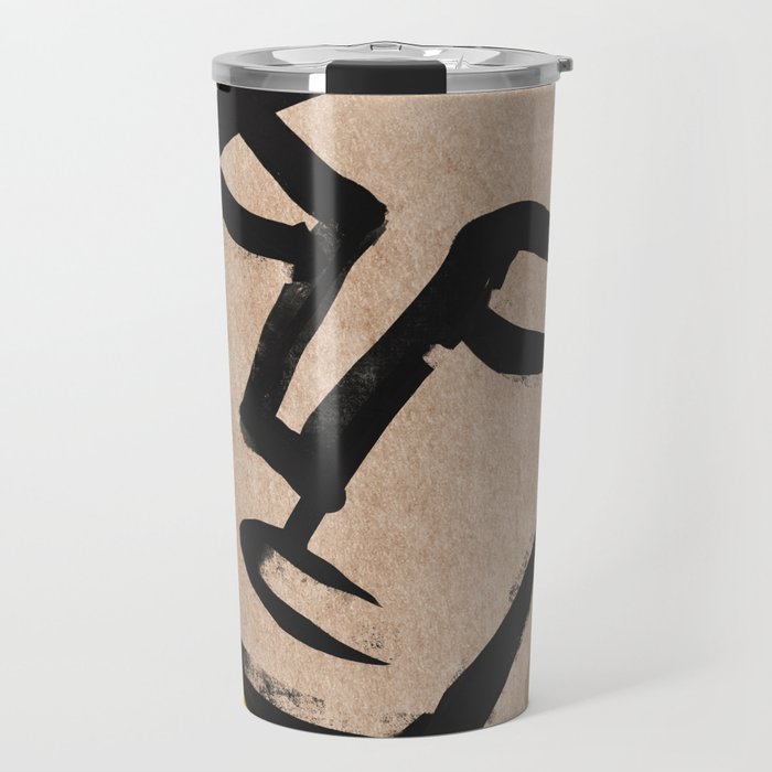 Modern Abstract Art Face 20 Travel Mug Gallery Image 1