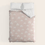 Boho Pink Rainbow - Pink & White Rainbow Pattern - Kids Rainbow Nursery Duvet Cover Gallery Image 6