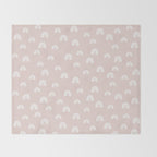 Boho Pink Rainbow - Pink & White Rainbow Pattern - Kids Rainbow Nursery Throw Blanket Gallery Image 2