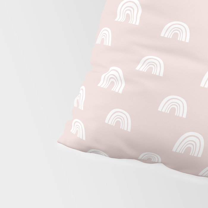 Boho Pink Rainbow - Pink & White Rainbow Pattern - Kids Rainbow Nursery Pillow Sham Gallery Image 4