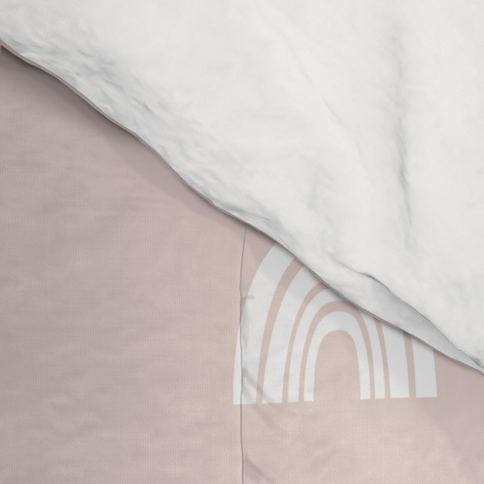 Boho Pink Rainbow - Pink & White Rainbow Pattern - Kids Rainbow Nursery Comforter Gallery Image 4