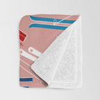 Colorful Ski Illustration and Pattern no 2 Throw Blanket Gallery Image 3