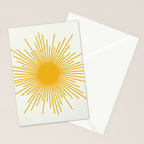 Mustard Yellow Retro Sun on Off White Stationery Card Gallery Image 2