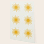 Mustard Yellow Retro Sun on Off White Wallpaper Gallery Image 2