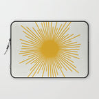 Mustard Yellow Retro Sun on Off White Laptop Sleeve Gallery Image 1
