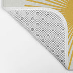 Mustard Yellow Retro Sun on Off White Bath Mat Gallery Image 2