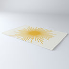 Mustard Yellow Retro Sun on Off White Rug Gallery Image 3